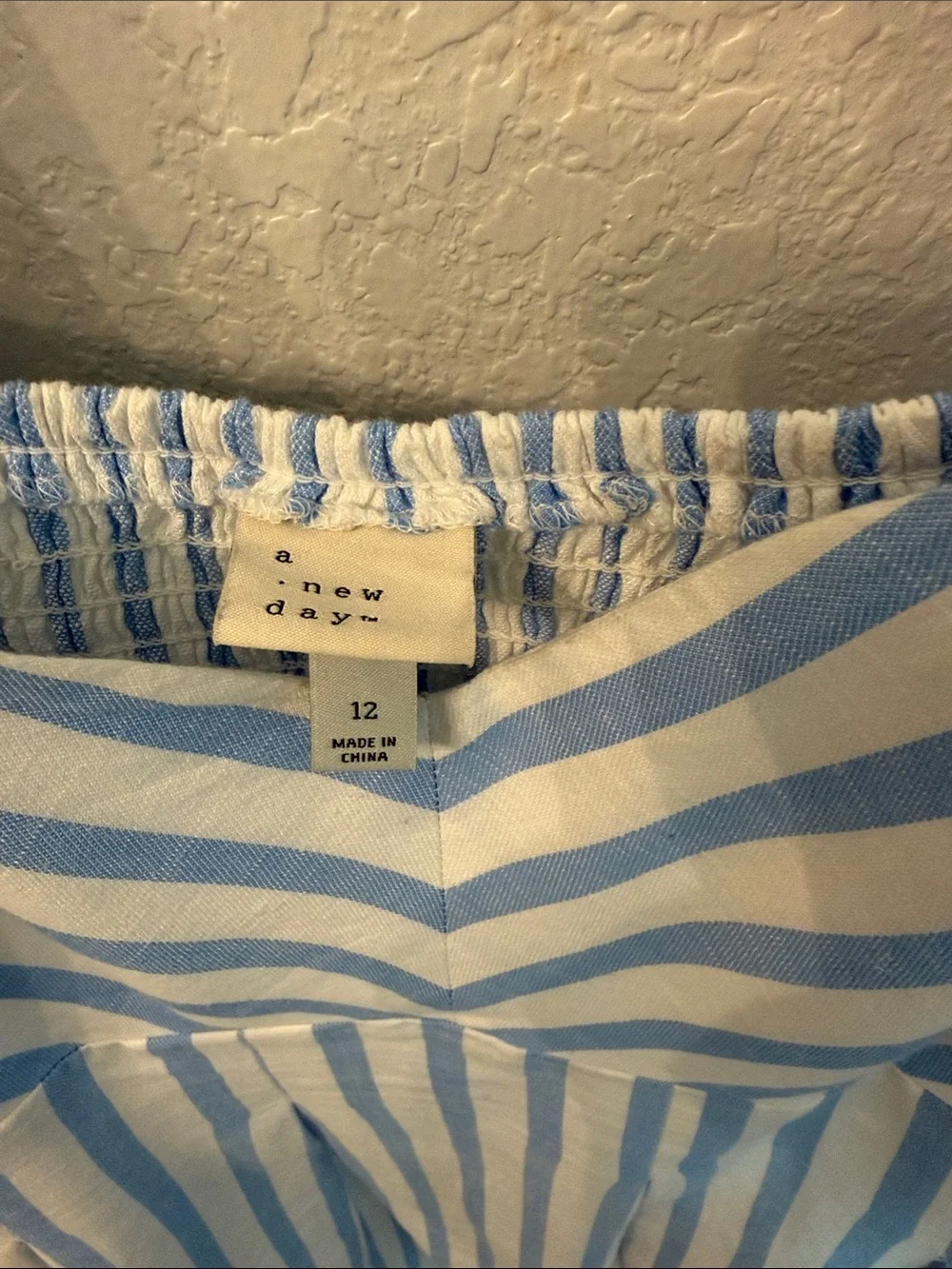 a new day Blue & White Striped Midi Dress with Puff Sleeves - Picture 2 of 3